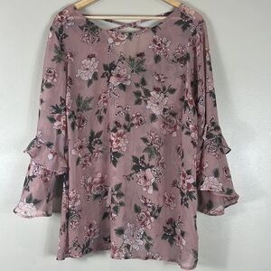 Torrid Floral Blush Pink Blouse